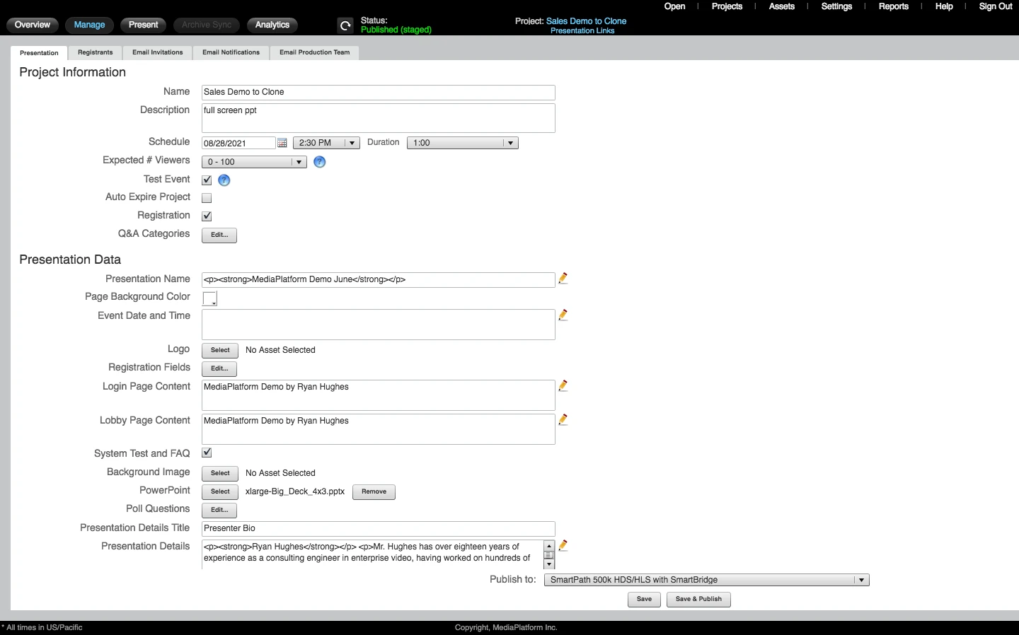 Interactive comparison — before (MediaPlatform)