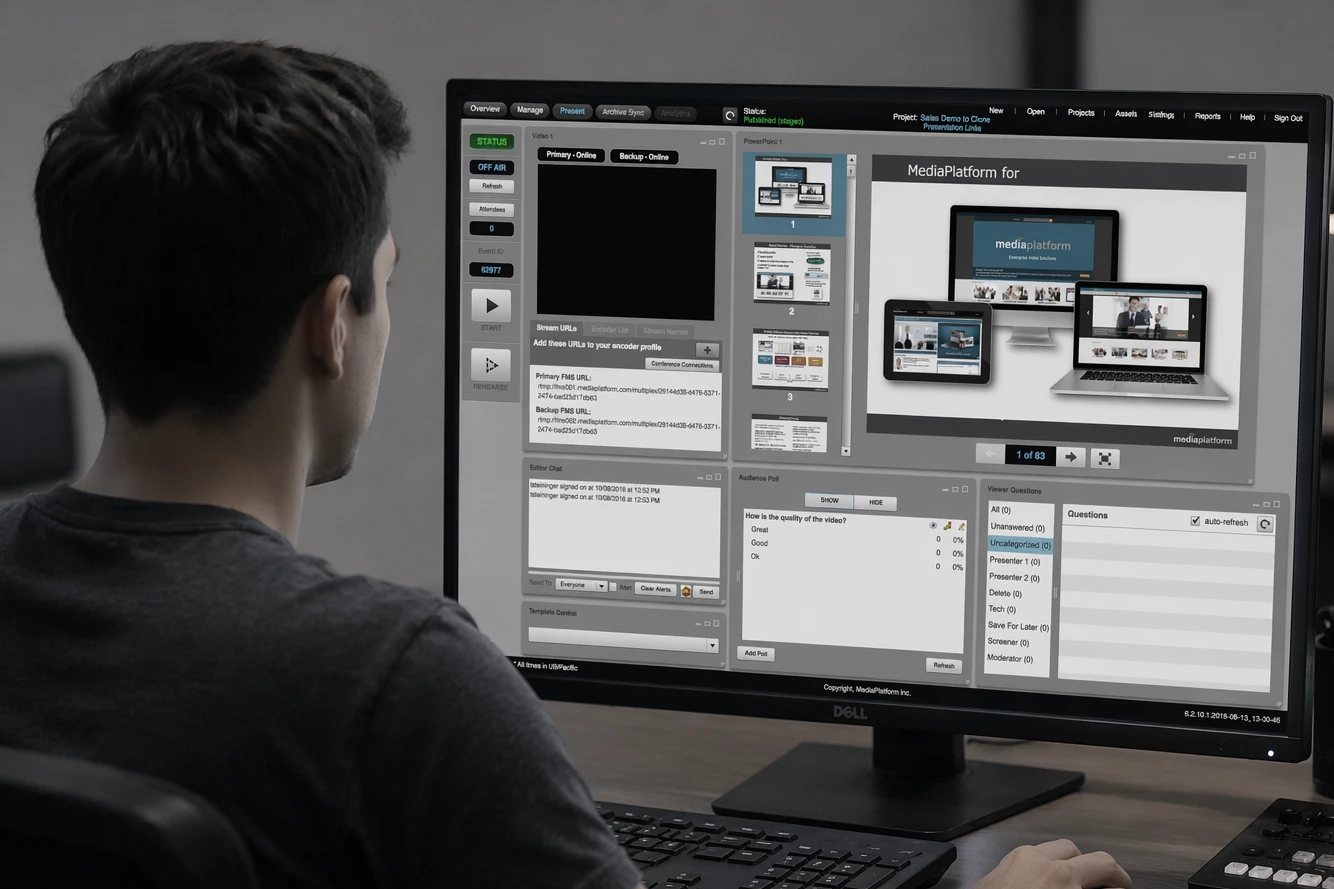 Legacy enterprise broadcast workflow across disconnected tools