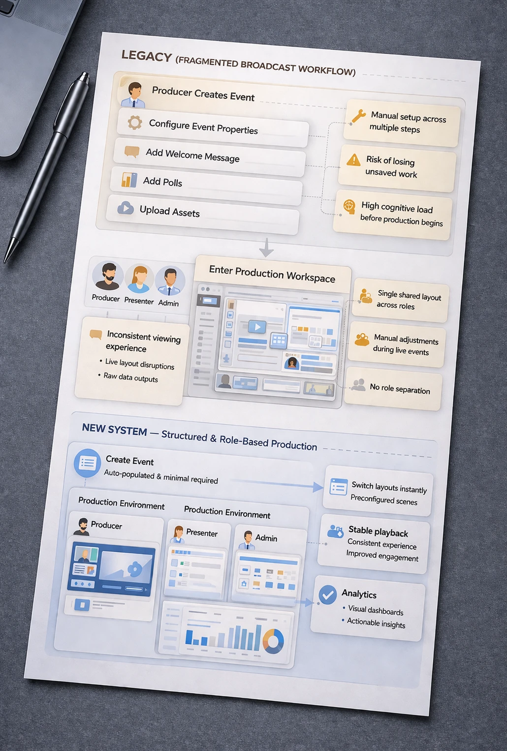 Workflow orchestration model for enterprise webcast production